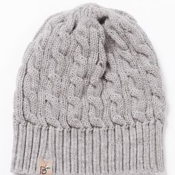 Bharatasya Unisex Kids Grey Self Design Acrylic Wool Beanie-9