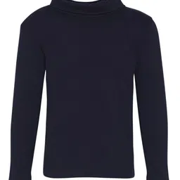 A Little Fable Girls Navy Blue Turtle Neck T-shirt-image-38