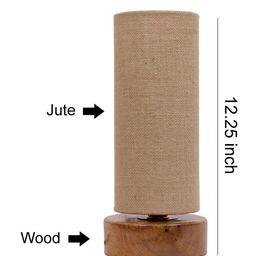 Devansh Beige Solid Traditional Column Table Lamp with Shade image 2