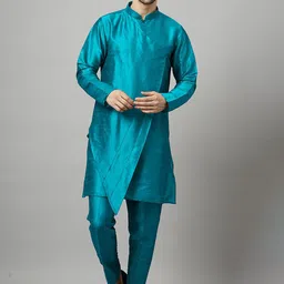 Utsav Fashion Men Layered Kurta with Trousers-image-36