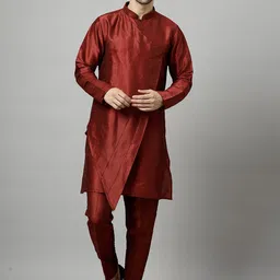 Utsav Fashion Men Layered Kurta with Trousers-image-13