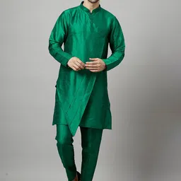Utsav Fashion Men Angrakha Kurta with Trousers-image-79