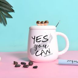 Giftii White & Black Text or Slogans Printed Ceramic Glossy Mugs 350 ML-34