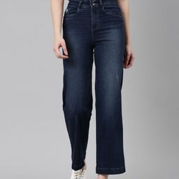 SHOWOFF Women Jean Wide Leg Low Distress Light Fade Acid Wash Stretchable Jeans-image-72
