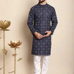 Anouk Ethnic motifs Printed  Band Collar Regular Kurta with Churidar-picture-18