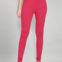 elleven Women Red Solid Churidar Length Leggings-picture-46