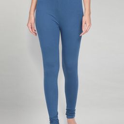 elleven Women Blue Solid Churidar Length Leggings-image-16