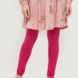 max Women Fuchsia Solid Mid Rise Leggings-image-4