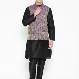 MAG Regular Kurta With Churidar & Nehru Jacket image 1