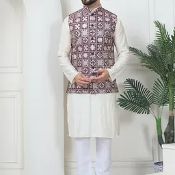 SOJANYA Ethnic Motifs Embroidered Regular Straight Kurta with Churidar-picture-38