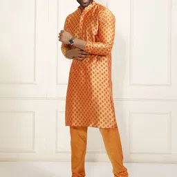 VASTRAMAY Men Floral Printed Regular Kurta with Churidar-picture-33