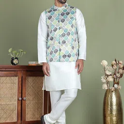 Jompers Men Floral Printed Regular Kurta with Churidar-picture-13