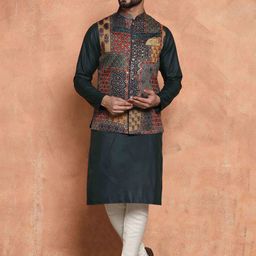 KISAH Regular Kurta With Trousers & Nehru Jacket-35