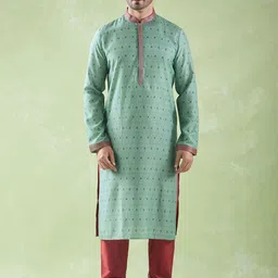 Arihant Rai Sinha Men Floral Printed Regular Kurti with Churidar-image-25