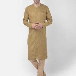 TABARD Men Beige Solid Pure Cotton Kurta with Churidar-image-93