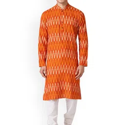 ZOIS Men Printed Regular Pure Cotton Kurta with Churidar-16