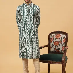TABARD Ethnic Motif Printed Regular Pure Cotton Kurta With Churidar-picture-12