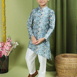 TABARD Boys Abstract Printed Regular Pure Cotton Kurta with Churidar-9