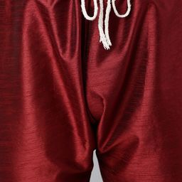 Hangup Men Maroon Regular Dupion Silk Kurta with Churidar image 2
