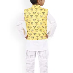 BAESD Boys Regular Kurta with Churidar With Nehru Jacket image 3