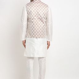 Kaifoo Men Multicoloured Kurta with Churidar & Nehru Jacket image 4