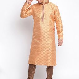 Sanwara Men Peach-Coloured Ethnic Motifs Regular Kurta with Churidar-28