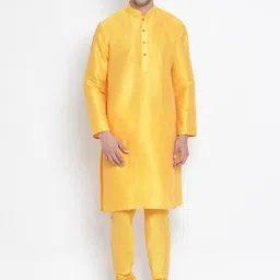 VASTRAMAY Mandarin Collar Kurta With Churidar Set-picture-42