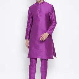 VASTRAMAY Mandarin Collar Kurta with Churidar-image-52