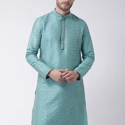 DEYANN Men Blue Kurta with Churidar-image-17