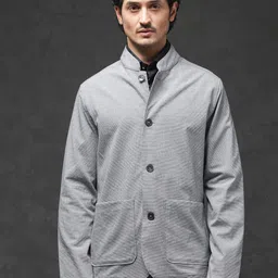 RARE RABBIT Self Design Mock Collar Tailored Jacket-picture-27