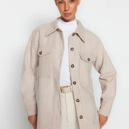 Trendyol Spread Collar Tailored Jacket with Embroidered-picture-7