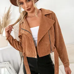 StyleCast Women Brown Crop Tailored Jacket-image-39