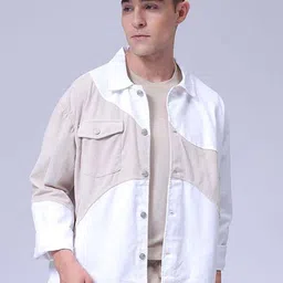 The Indian Garage Co Men Colourblocked Denim Jacket with Embroidered-picture-31