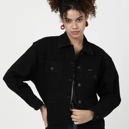 Wrangler Women Washed Cotton Denim Jacket-image-1