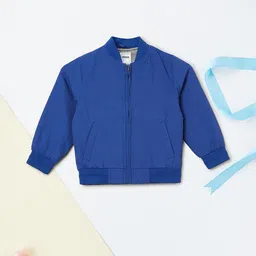 max Boys Colourblocked Nylon Crop Open Front Jacket with Embroidered-51
