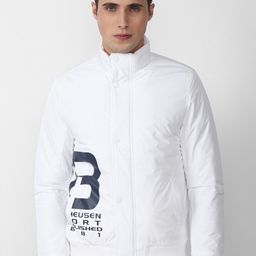 Van Heusen Sport Men White Navy Blue Typography Sporty Jacket-image-89