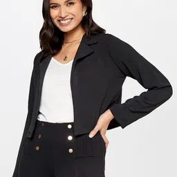 AND Women Spread Collar Crop Open Front Jacket-picture-24