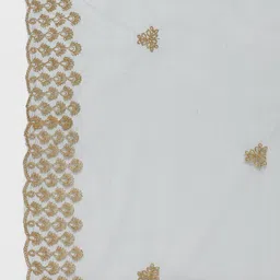 Clora Creation Green & Gold-Toned Embroidered Dupatta with Thread Work image 2
