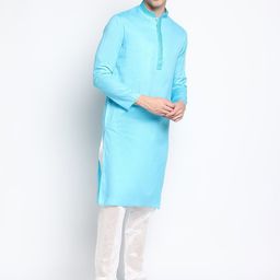 DEVOILER Men Blue  Kurta With Pyjama-image-92