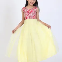 Ethnovog Girls Floral Embroidered Maxi Dress-image-28