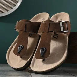AfroJack Men Buckle Detailed Thong Flip-Flops-31