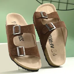 AfroJack Men Buckle Detailed Sliders-image-50