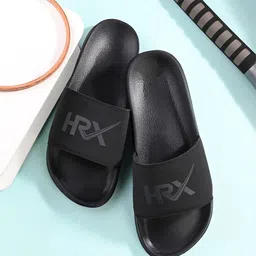 HRX by Hrithik Roshan Men Black Printed  Sliders-33