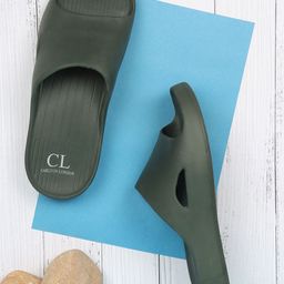 Carlton London Men Olive Green Croslite Sliders-image-86