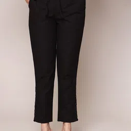 ZARI Women Regular Fit Cotton Cigarette Trousers-image-34