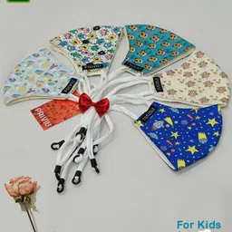PRIVIU Kids Unisex Set of 5 Multicoloured Reusable 4-Ply Protective Outdoor Masks-1