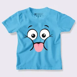 BE AWARA Kids Blue Printed Applique T-shirt-18