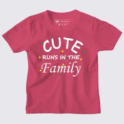 BE AWARA Kids Pink & claret red Typography Printed Applique T-shirt-22