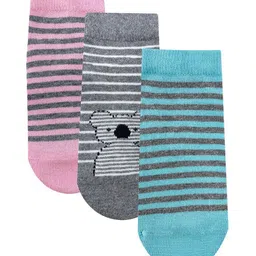 Mint & Oak Kids Pack Of 3 Striped Ankle-Length Socks-image-92