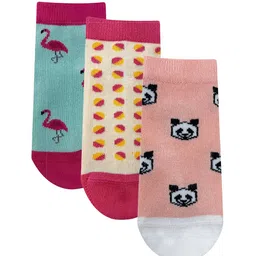 Mint & Oak Kids Pack Of 3 Patterned Cotton Ankle-Length Socks-11